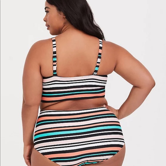 Torrid Multi Stripe Wireless Bikini Top - Picture 2 of 7